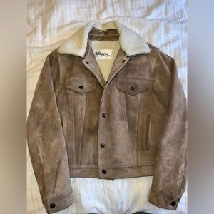 Vintage Wilsons Leather Genuine Suede Leather Jacket with Sherpa Lining Medium
